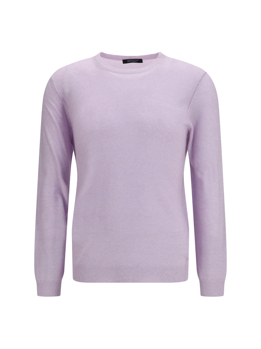 Aragona Cashmere 65% Cashmere; 35% Linen sweater in purple