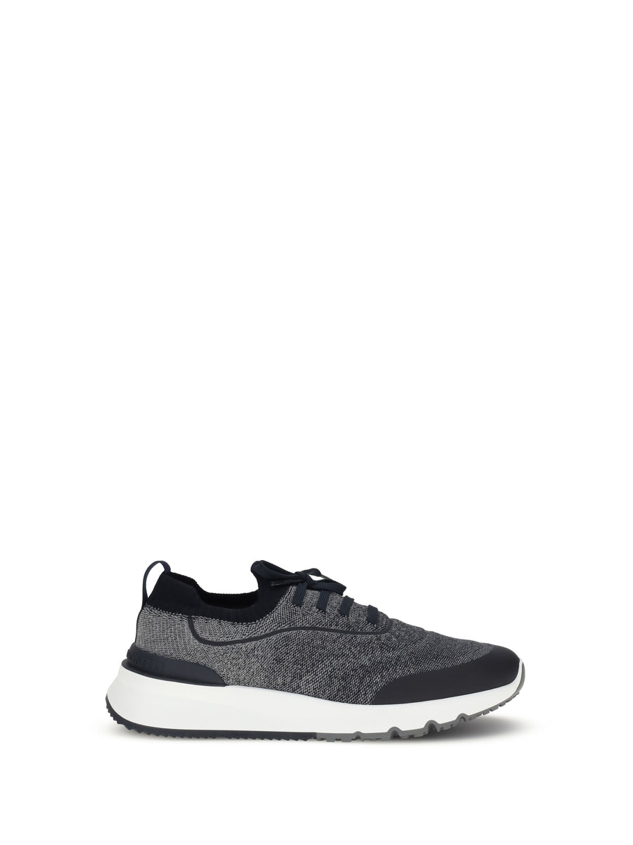 Techno Cotton Knit Sneakers Runners Blue+coke+navy+bianco/grigio/blu Upper: Cotton; Sole: Rubber
