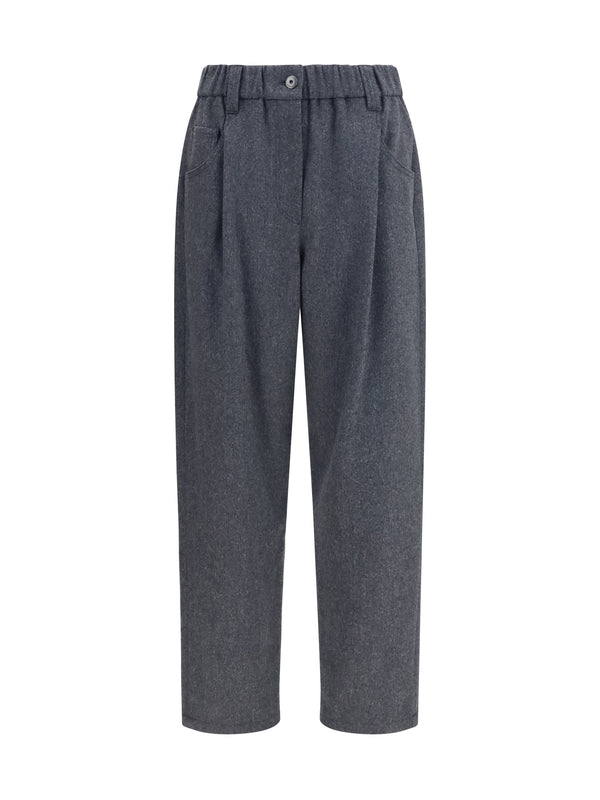 Pants Stretch Wool Anthracite Merino Trousers