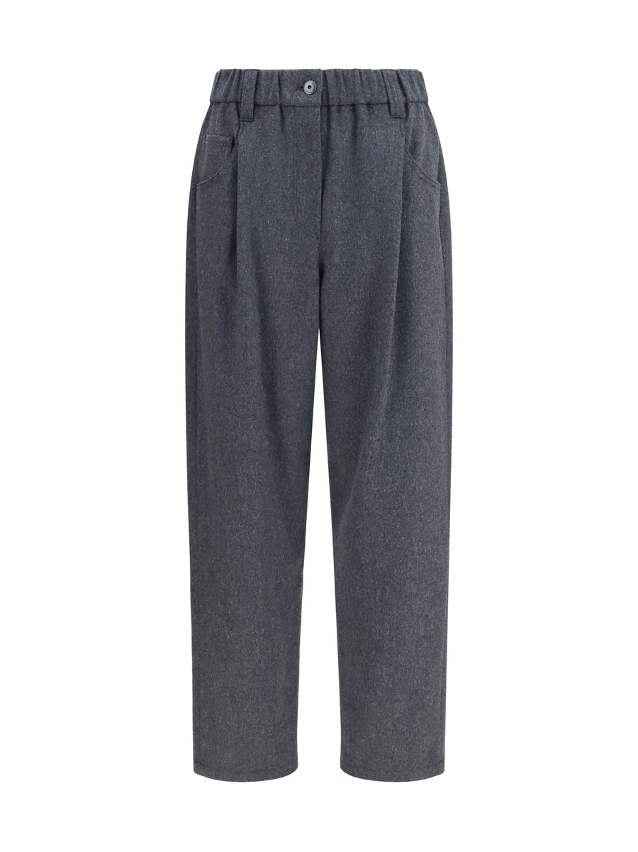 Pants Stretch Wool Anthracite Merino Trousers