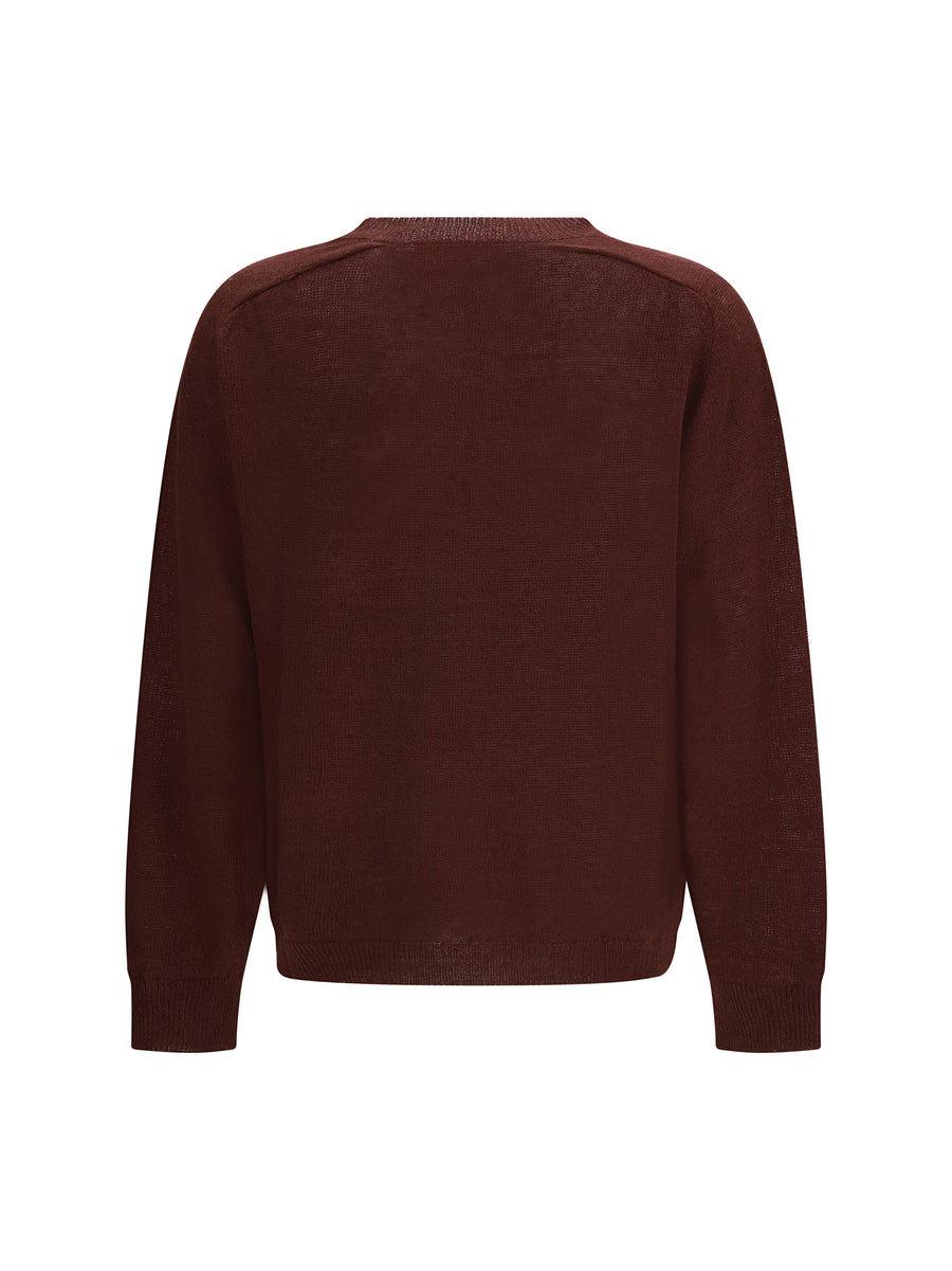 V-Neck Sweater Cabernet Linen