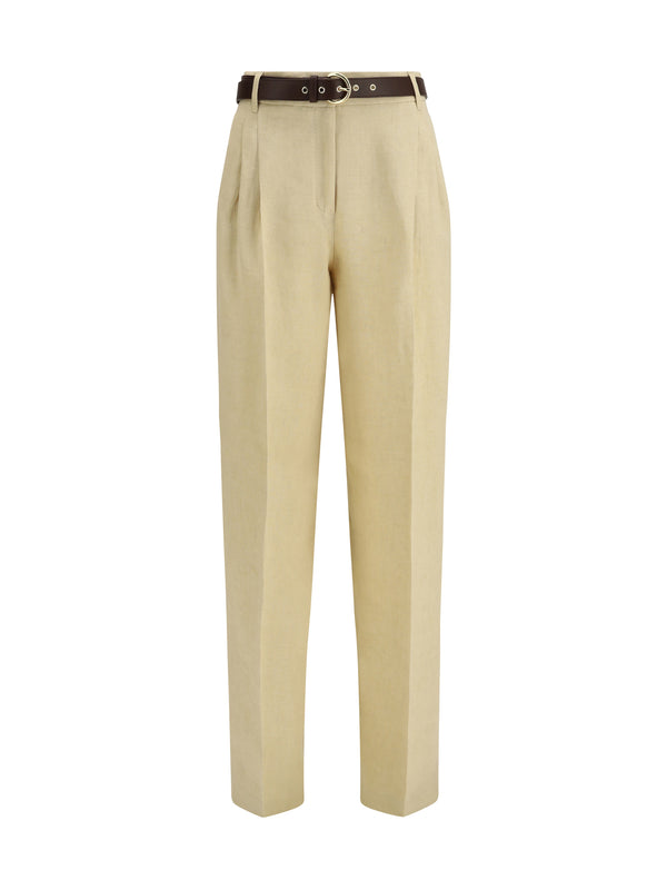 Max Mara Studio 100% Linen trousers in beige