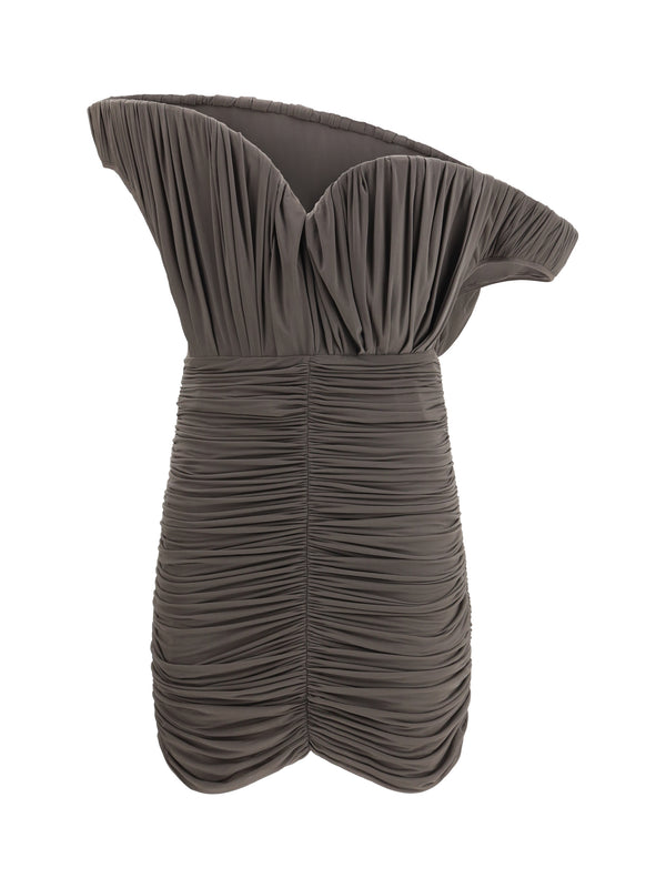 Magda Butrym 92% Cupro dress in brown
