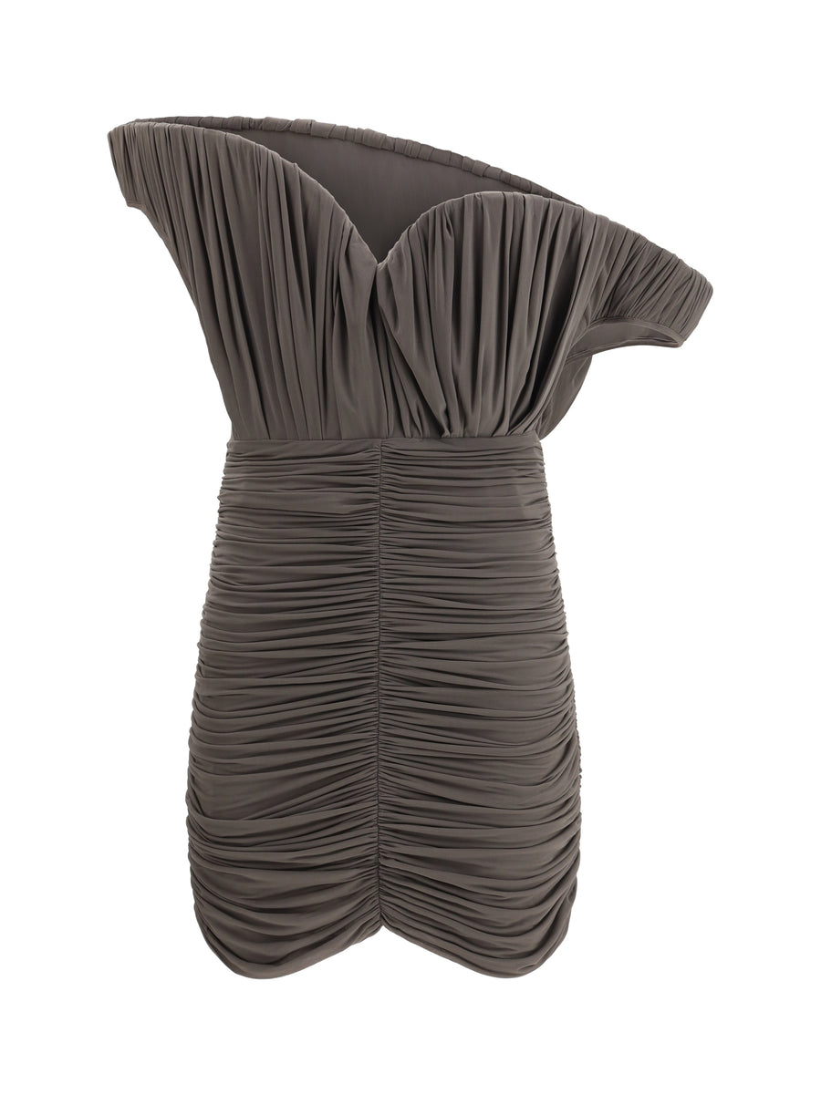 Magda Butrym 92% Cupro dress in brown