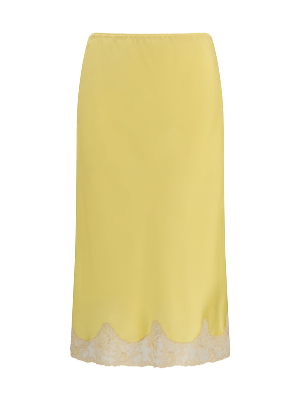 Saint Laurent 100% Silk skirt in yellow