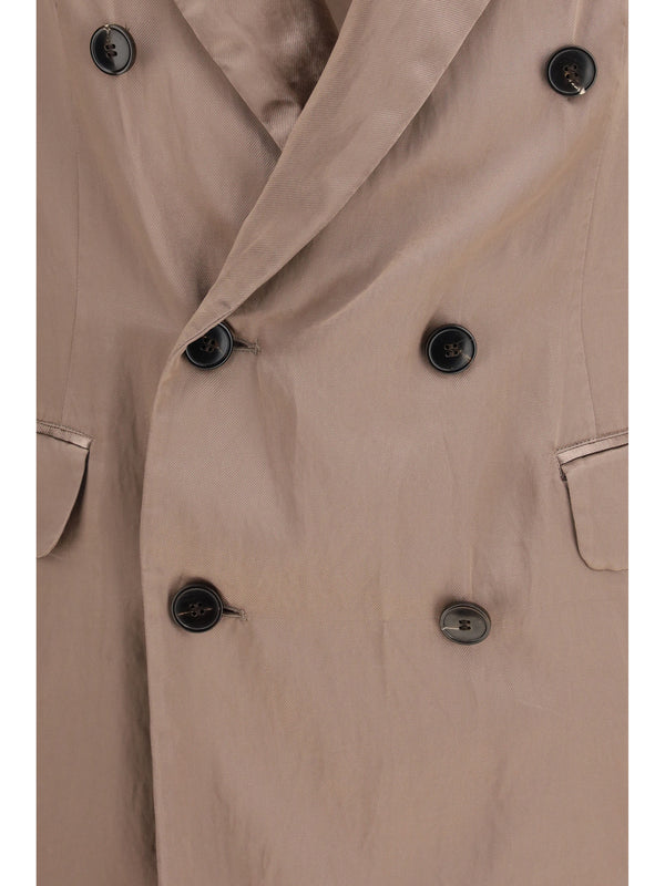 Double-Breasted Blazer Old Rose Viscose Jacket