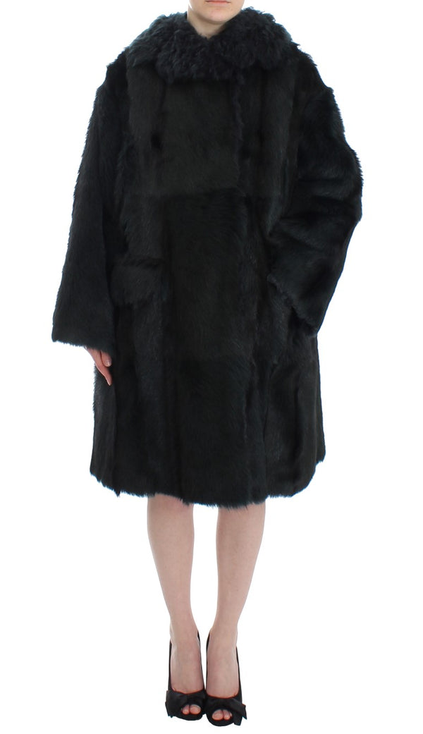 Dolce & Gabbana 100% Goatskin coat in black