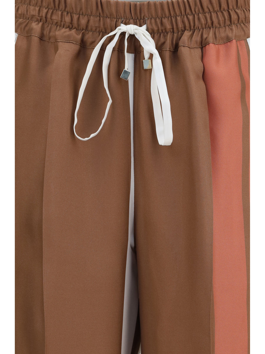 Pants Striped Silk Dusty Rose Trousers
