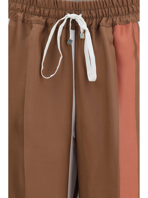 Pants Striped Silk Dusty Rose Trousers