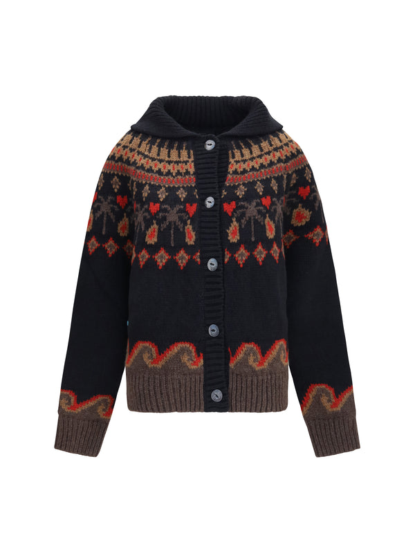 Alanui 100% Virgin Wool (Ovis Aries) cardigan in black