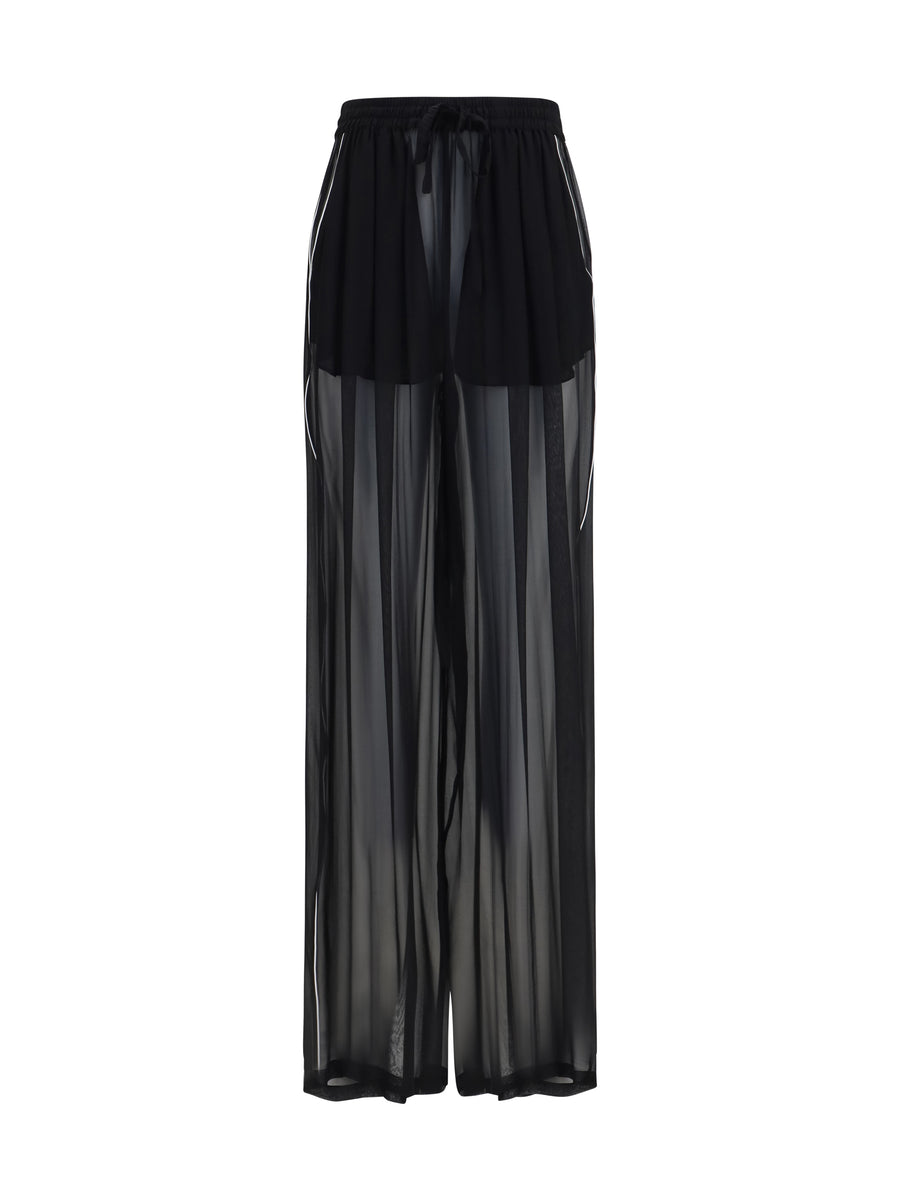 Dolce & Gabbana 100% silk trousers in black