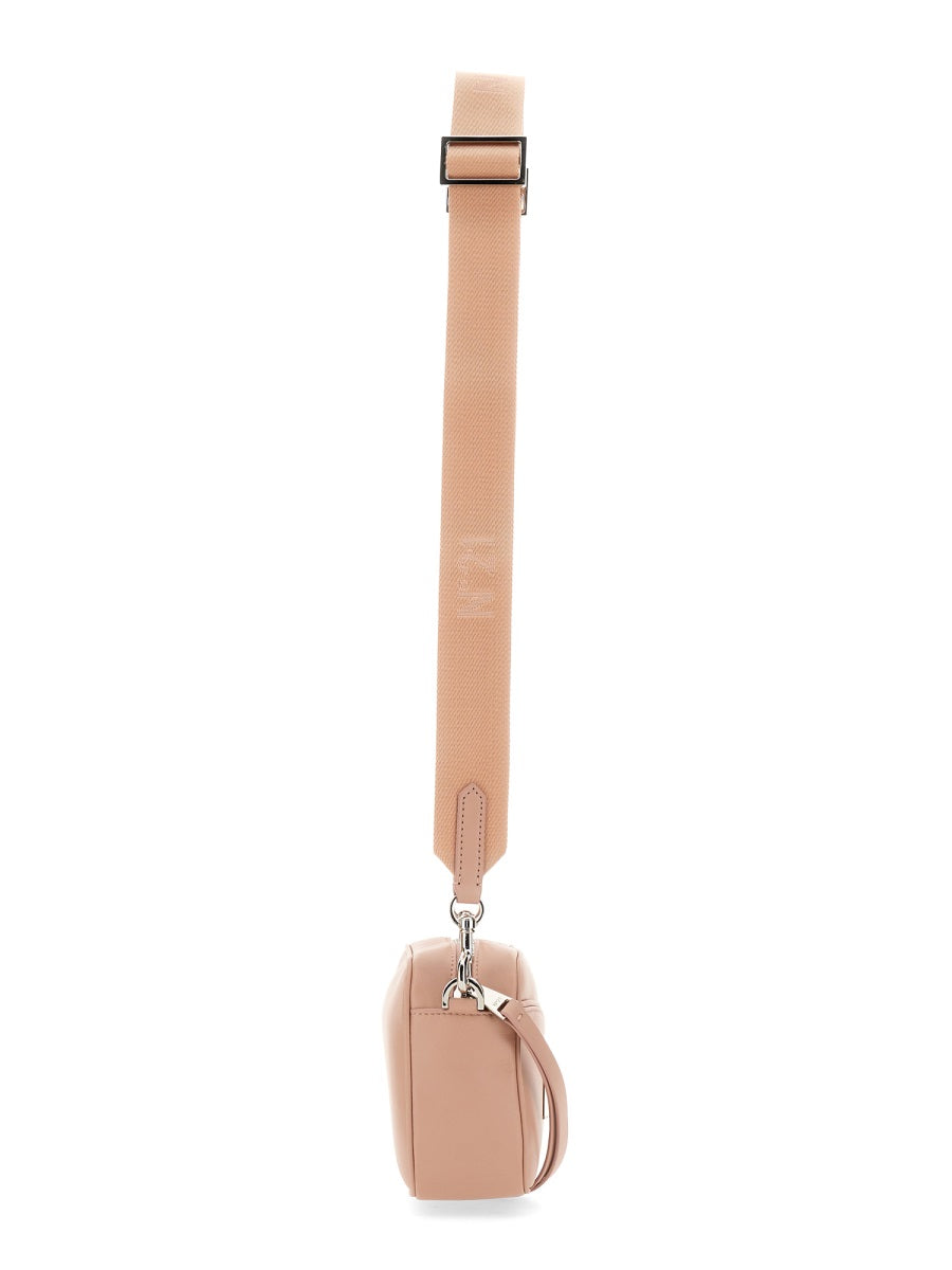 Logo Plaque Bag Powder Leather Shoulder