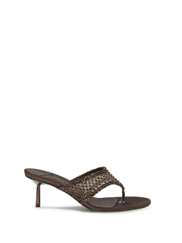 Le Silla 100% goatskin sandals in brown