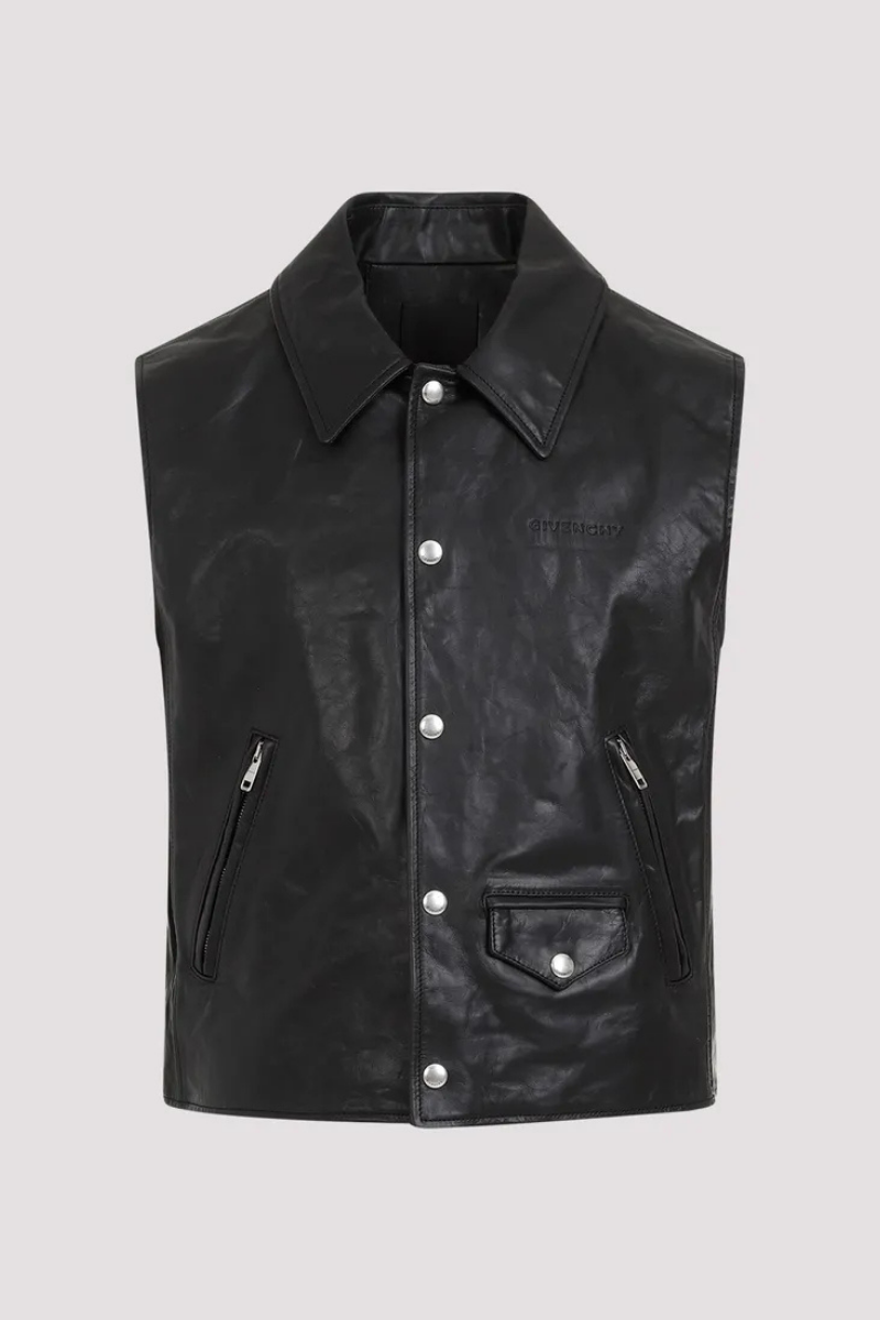 Givenchy Leather Vest_black Black Clothing