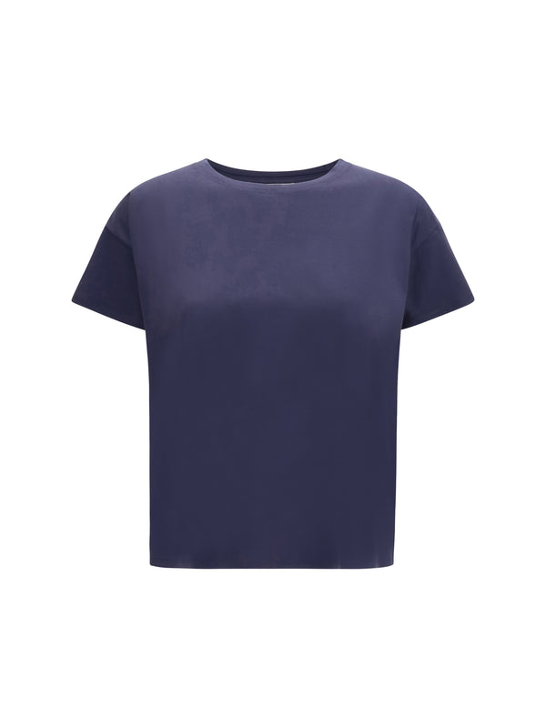 T-Shirt Basiluzzo Boxy Fit Navy Cotton T-shirts & Jerseys