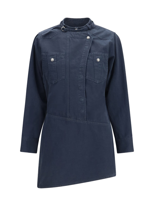 Marant Etoile 100% COTTON shirt dress in black