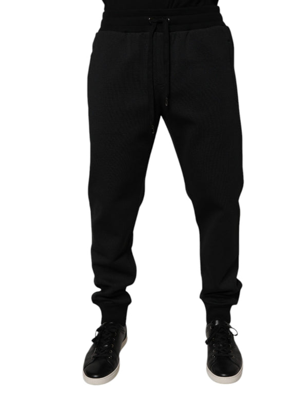 Dolce & Gabbana 64% Polyester joggers in black