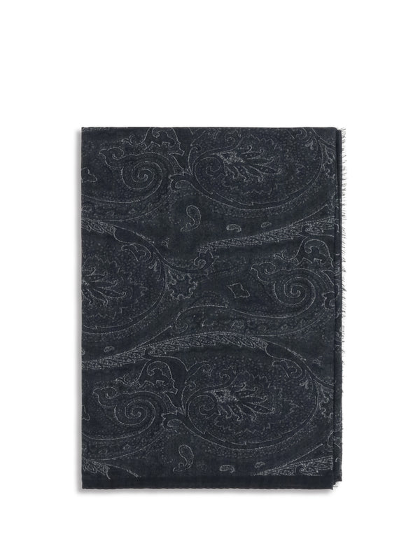 Etro 90% Modal; 10% Cashmere/Capra Hircus scarf in black