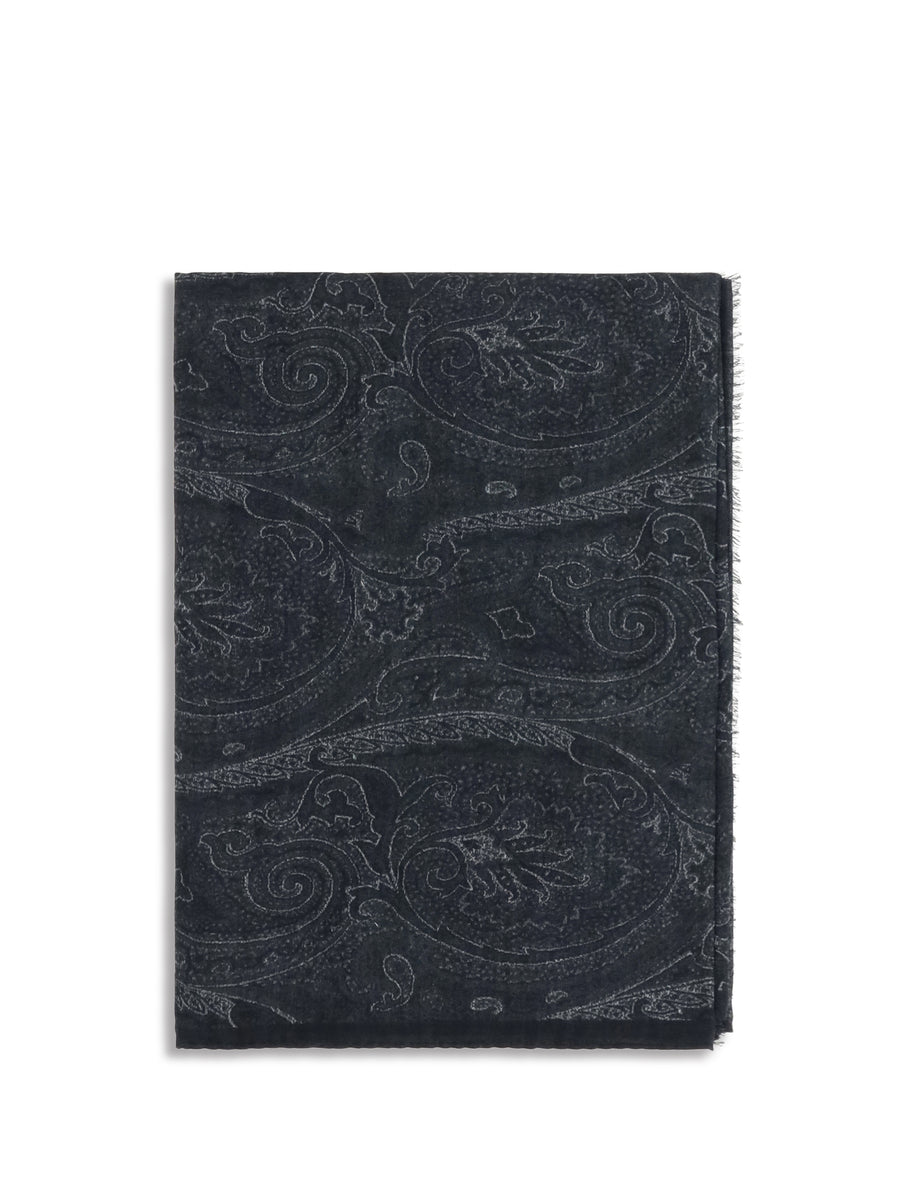 Etro 90% Modal; 10% Cashmere/Capra Hircus scarf in black