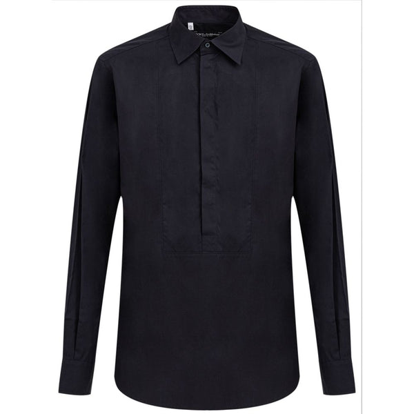 Dolce & Gabbana Stretch cotton poplin shirt in navy