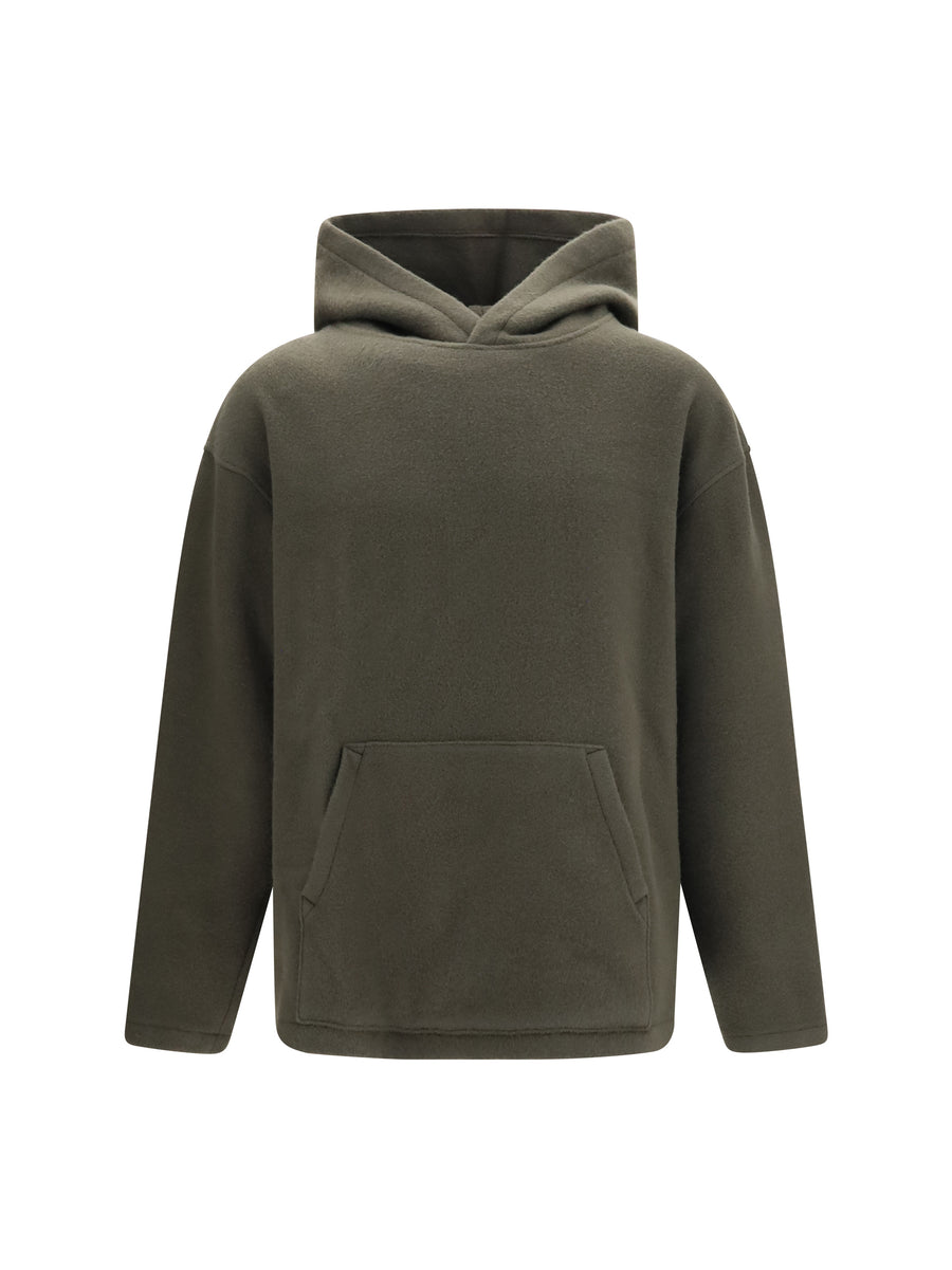 Hooded Sweater Taupe Fleece Wool Ovis Aries