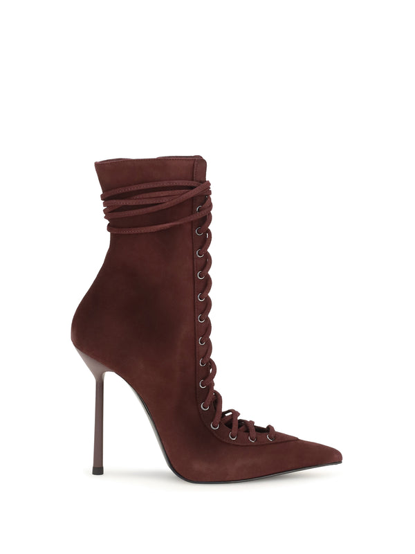 Le Silla 100% Calf Leather Bos Taurus ankle boot in burgundy