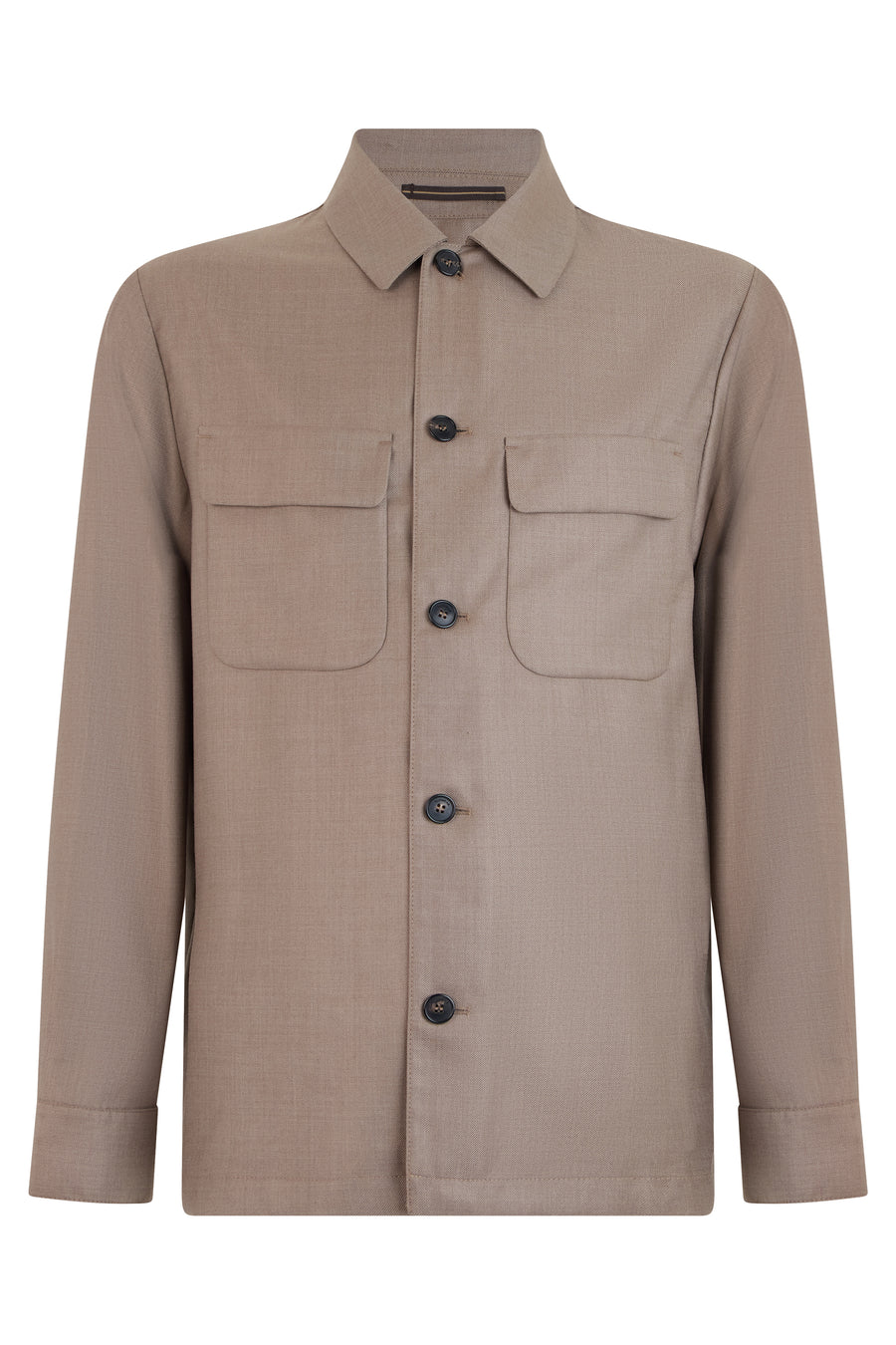 Virgin Wool Buttoned Jacket Dark Beige Suit & Dinner