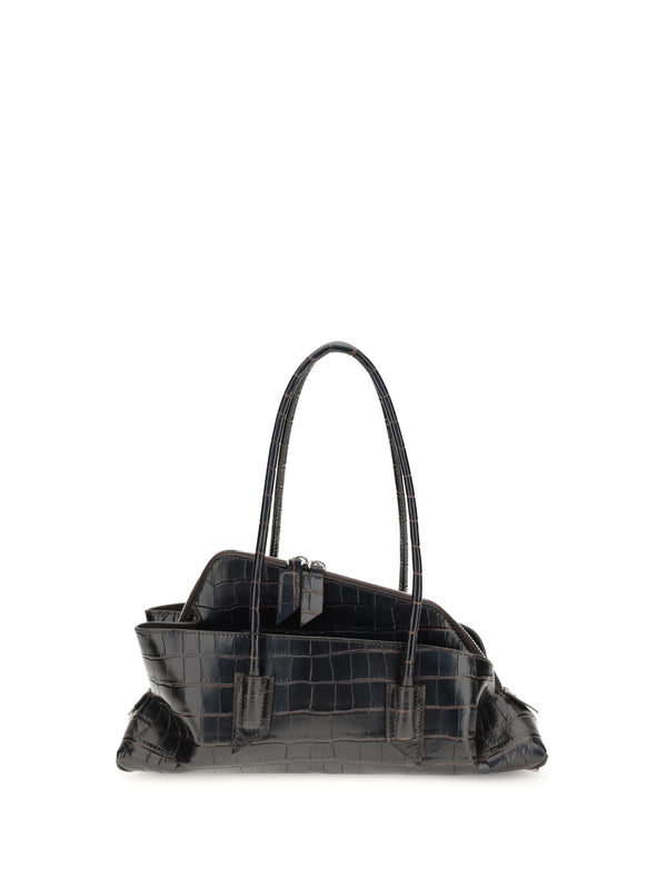 The Attico 100% Calf Leather Bos Taurus shoulder bag in black