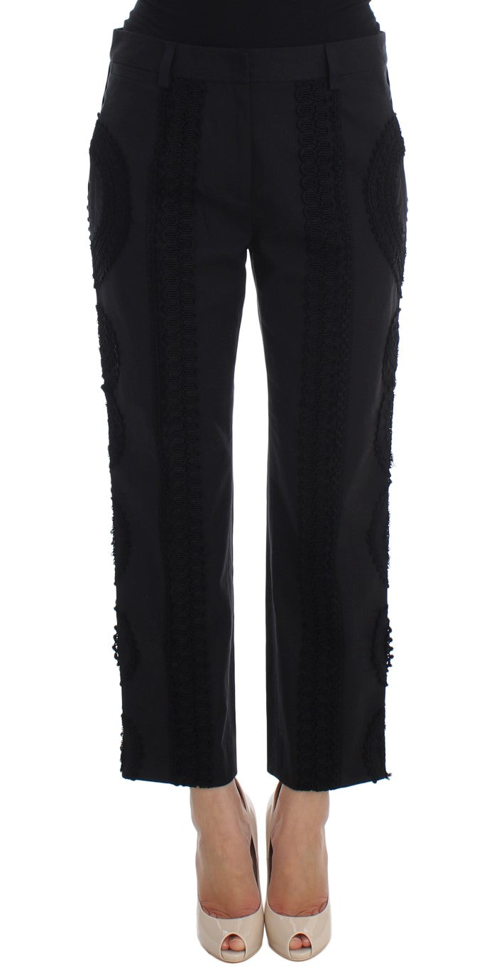 Dolce & Gabbana 75% Cotton capris in black
