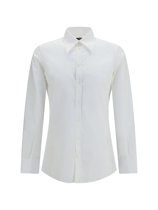 Gold Cotton Poplin Shirt Bianco Ottico