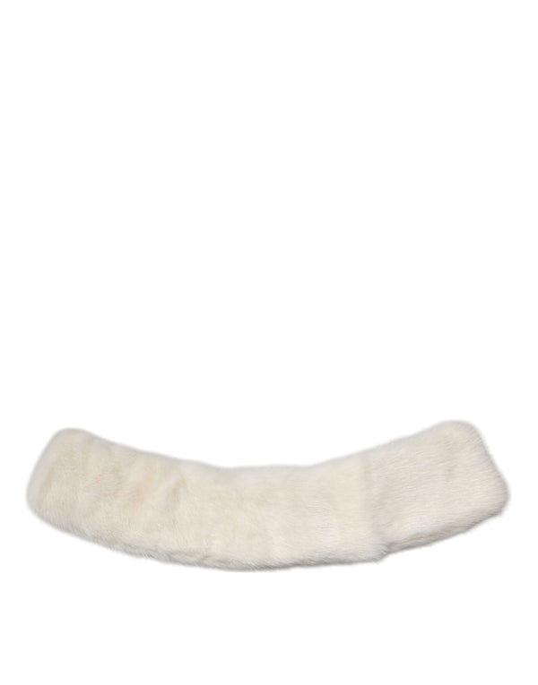 Dolce & Gabbana 100% Mink Fur neck wrap in white