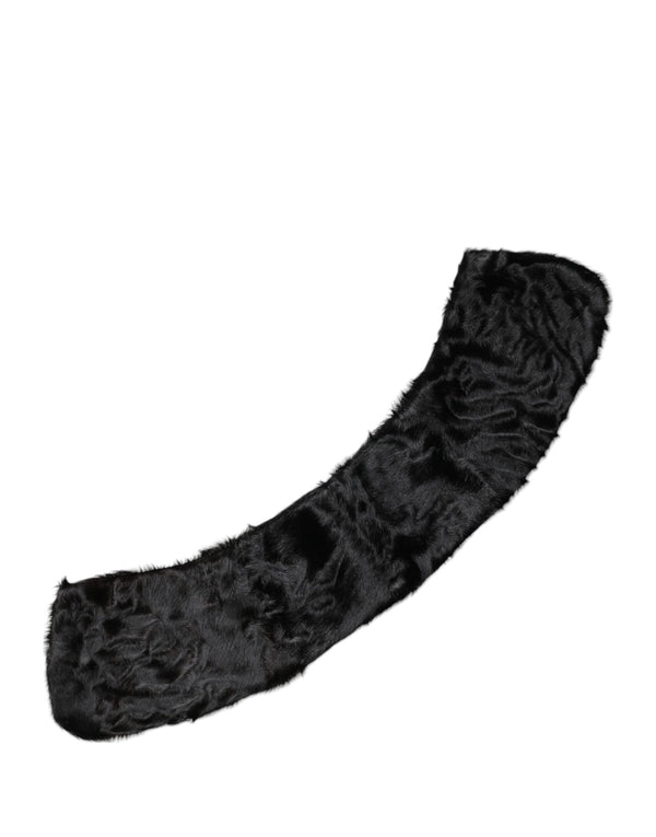 Dolce & Gabbana 100% Lamb Fur scarf in black