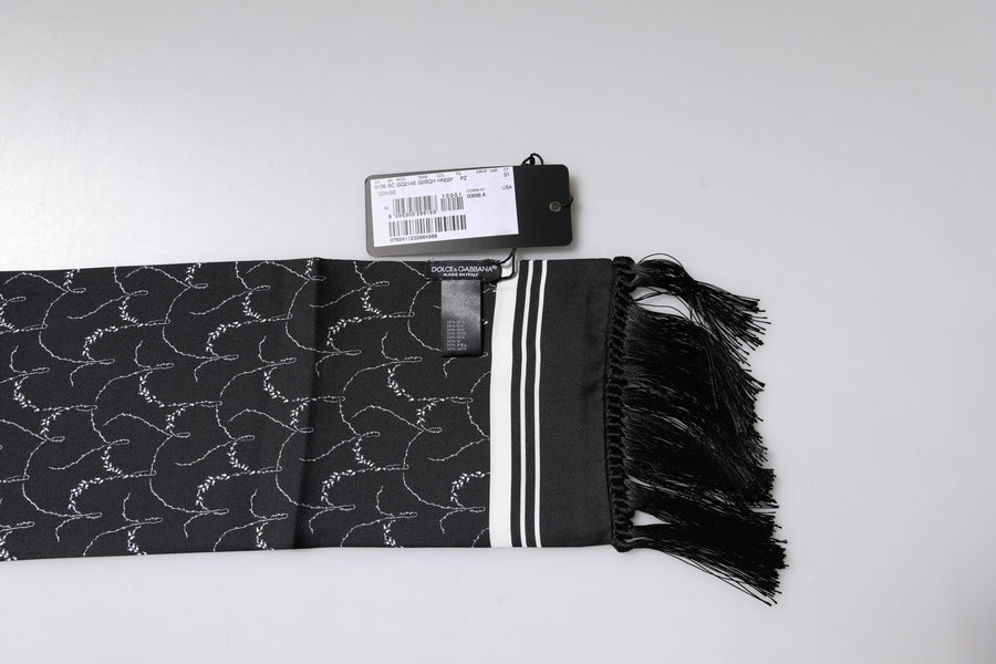 Dolce & Gabbana 100% Silk scarf in black
