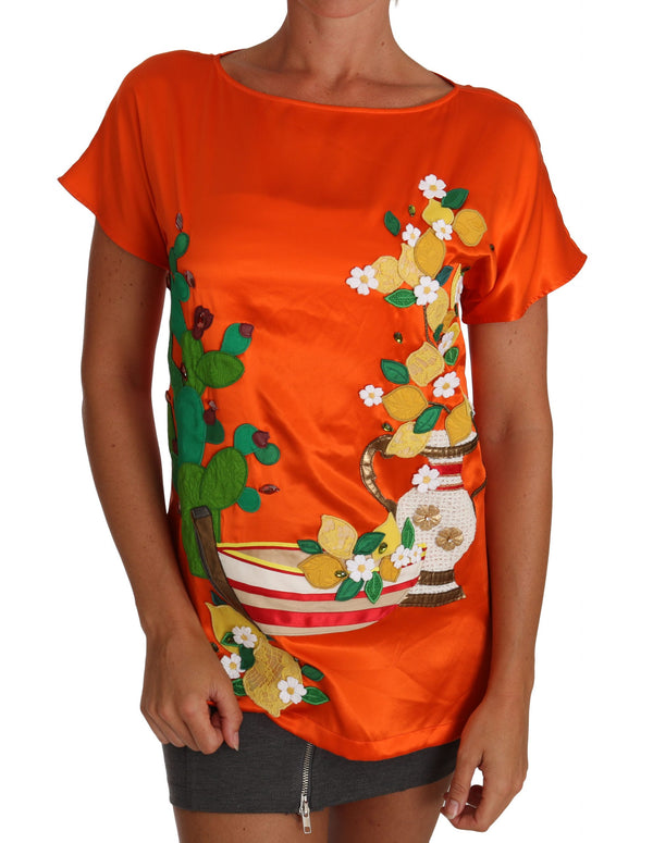Dolce & Gabbana 100% Silk t-shirt in orange
