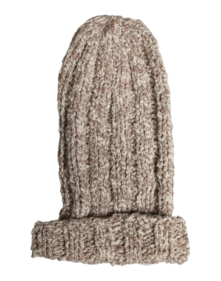 Dolce & Gabbana HAT9722 93% Virgin Wool balaclava hat in beige