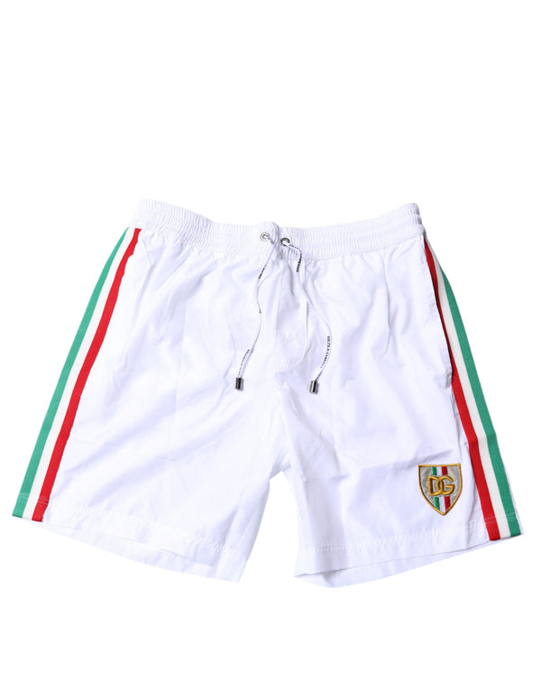 Dolce & Gabbana 100% Polyester (shell); 65% Nylon swim shorts in white