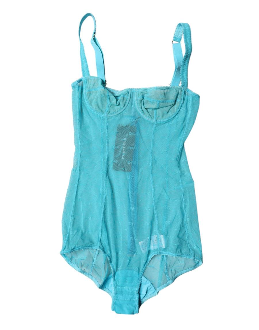 Dolce & Gabbana 92% Nylon 8% Elastane bodysuit in blue