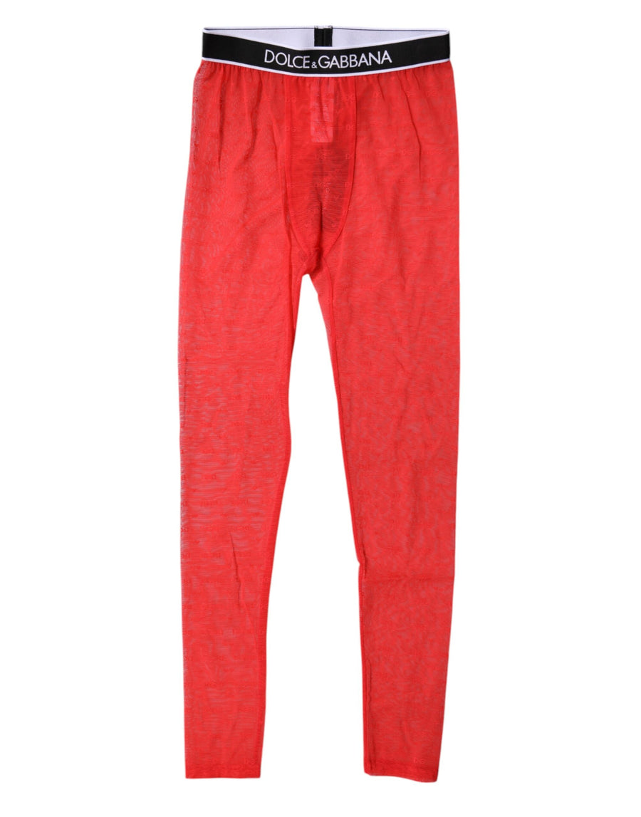 Dolce & Gabbana 92% Nylon 8% Elastane leggings in red