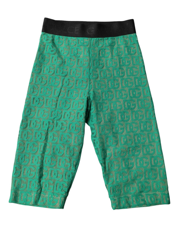 Dolce & Gabbana 56% Cotton cropped leggings in green
