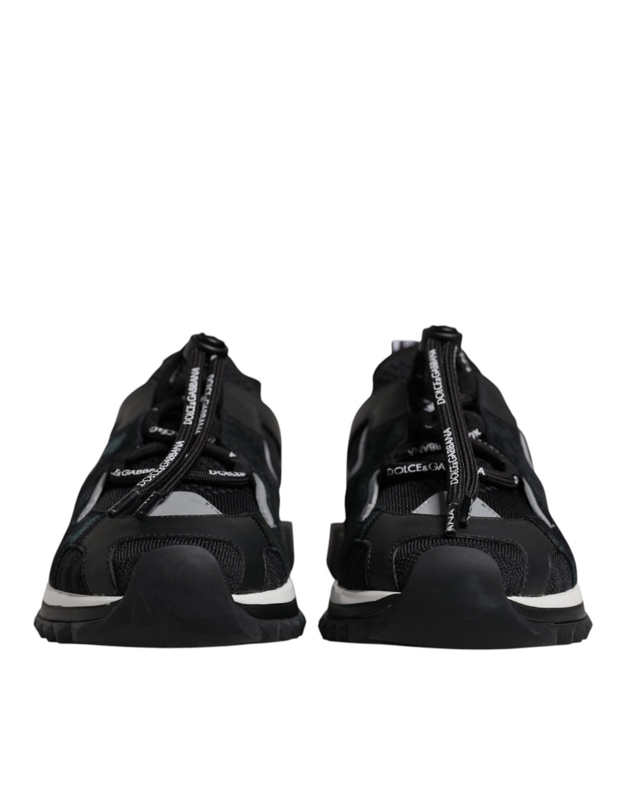 Dolce & Gabbana 20% Nylon 20% Polyester 20% Viscose 20% Elastane 10% Leather 10% Cotton sneaker in black