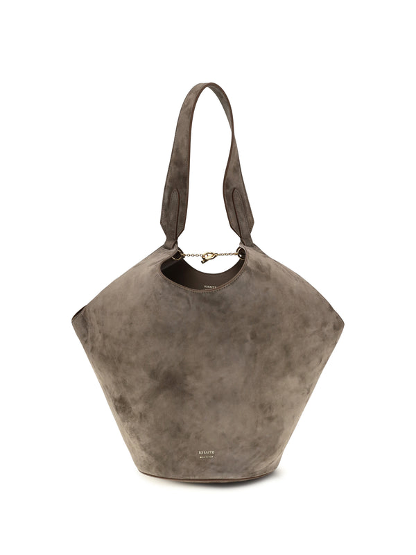 Khaite 100% Calf Leather Bos Taurus shoulder bag in gray