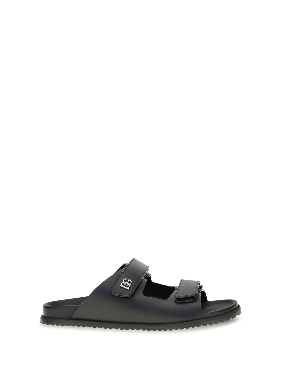 Dolce & Gabbana Upper: 100% calf leather; Sole: 100% rubber sandals in black