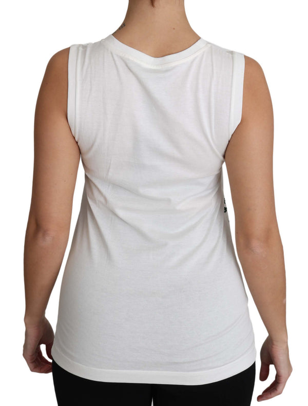 Dolce & Gabbana 95% Cotton tank top in white