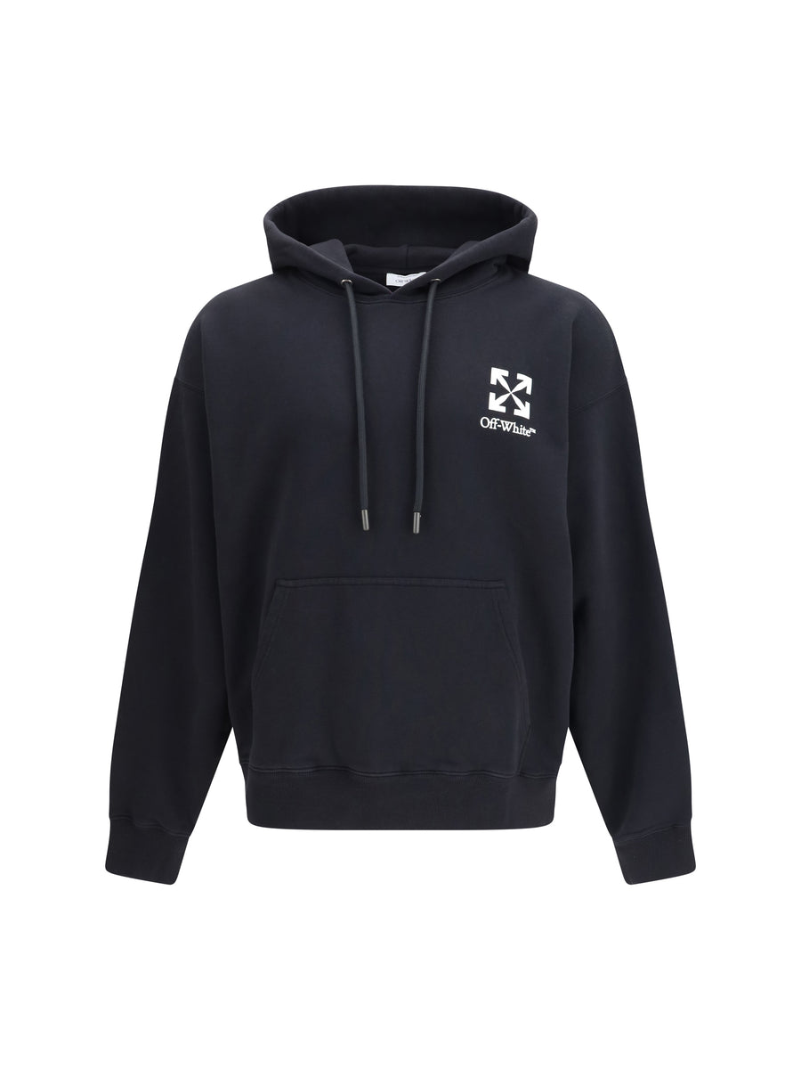 Off-White 100% cotton hoodie in black