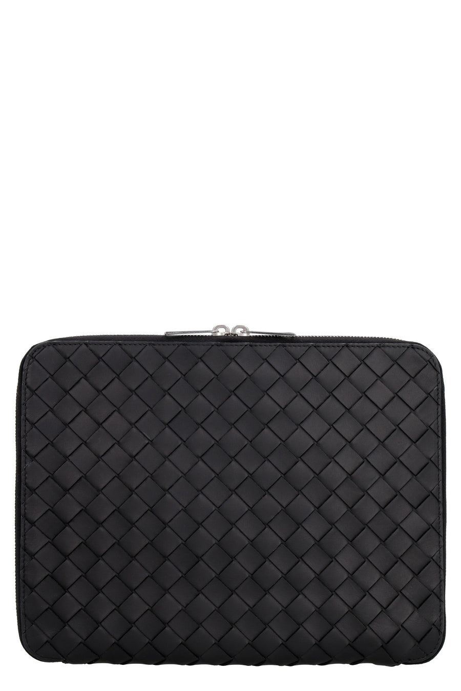 Intrecciato Hydrology Document Pouch Black Calfskin Clutch Bags
