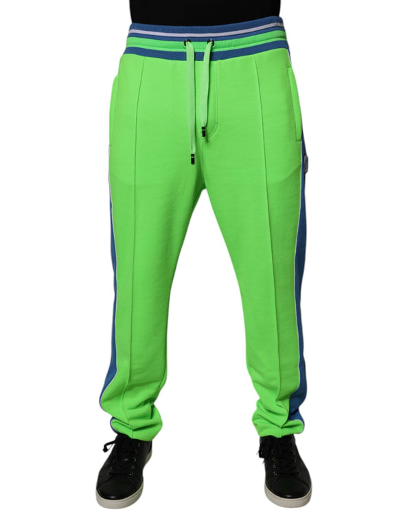 Dolce & Gabbana 90% Polyester joggers in green
