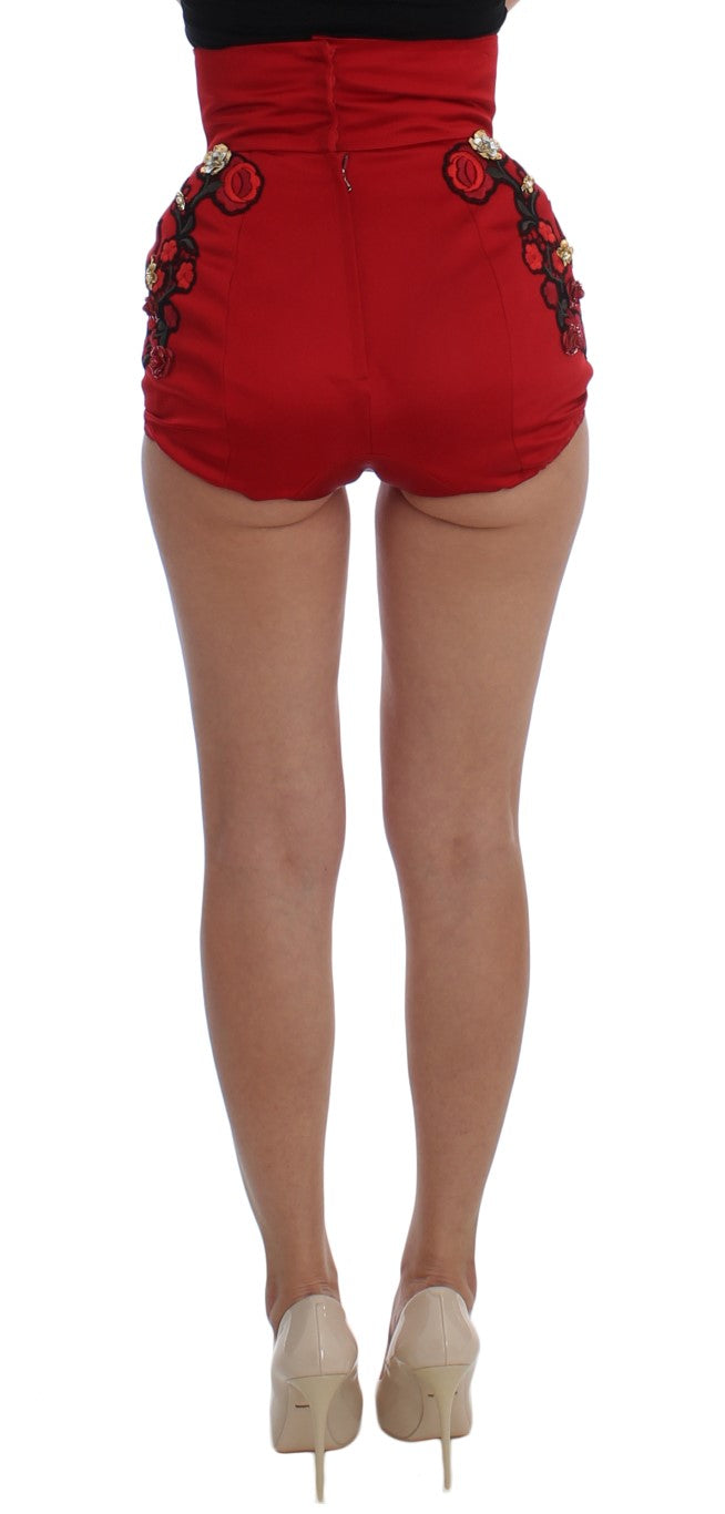 Dolce & Gabbana 80% Silk short trousers in red