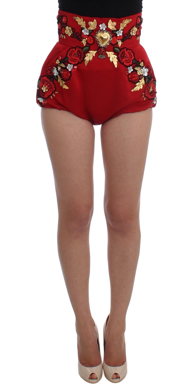Dolce & Gabbana 80% Silk shorts in red