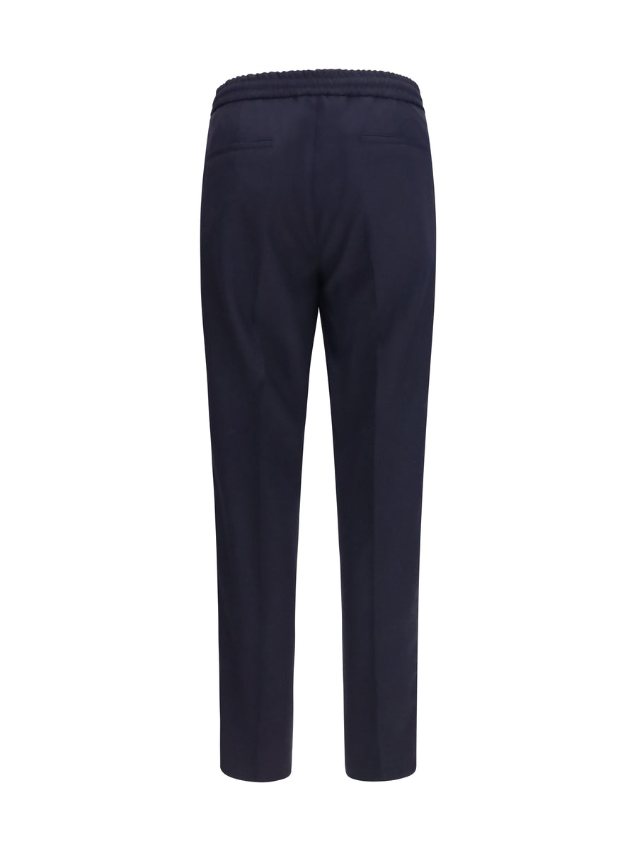 Pants Virgin Wool Blue Coloured Fleece (ovis Aries) Trousers