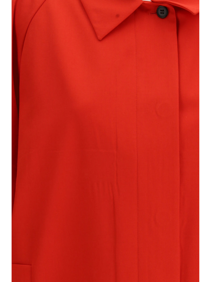Coat Cotton Gabardine Red Polyester Blazers